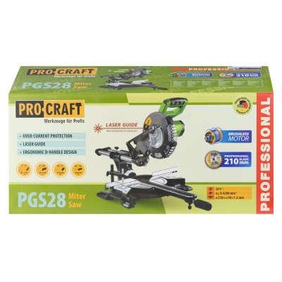 Аккумуляторная торцовочная пила Procraft PGS28 (без акб и зу)