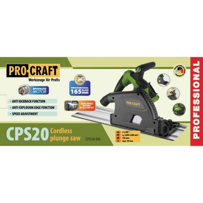 Аккумуляторная погружная пила Procraft CPS20 (без акб и зп)
