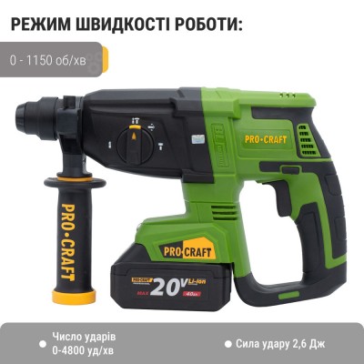 Аккумуляторный перфоратор Procraft PHA40 (без АКБ и ЗУ)