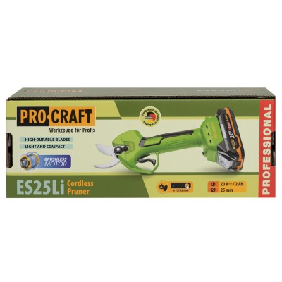 Аккумуляторный секатор Procraft ES25Li (с 1 акб)