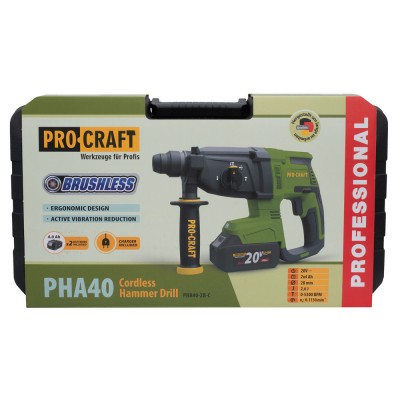 Аккумуляторный перфоратор Procraft PHA40 Кейс (с 2 акб и ЗП)