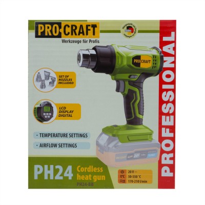 Аккумуляторный фен промышленный Procraft PH24 (без акб и зп)