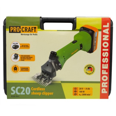 Аккумуляторная машинка для стрижки овец Procraft SC20 (с 1 акб)
