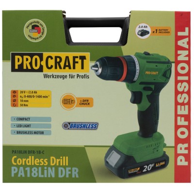 Шуруповерт Procraft PA18LiN DFR (с 1 акб и зп)